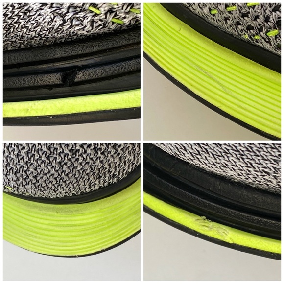 Nike flyknit racer Oreo volt black gray neon lace up sneakers athletic shoe - Picture 9 of 10